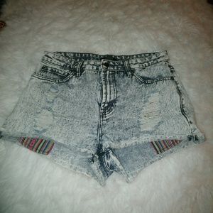 Forever 21 acid wash shorts.
